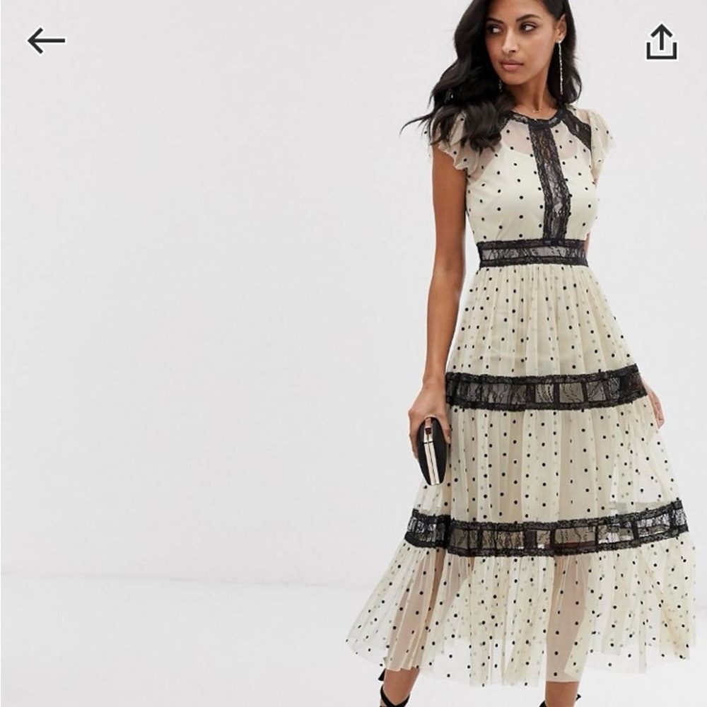 Lace & Beads Polka Dot Dress